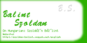 balint szoldan business card